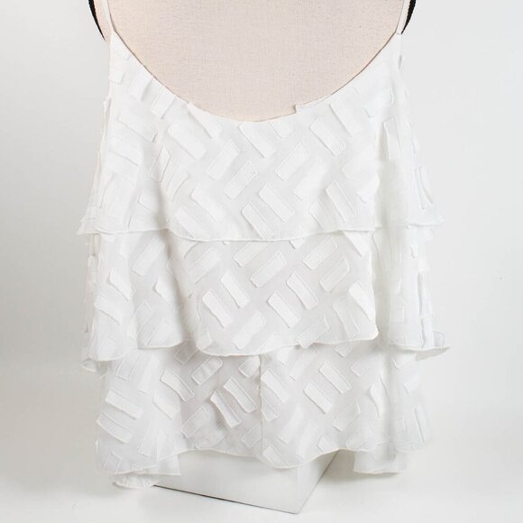 Anthropologie Amadi Ameline Tiered Cami Tank White Ivory Textured Size XL - Picture 4 of 8